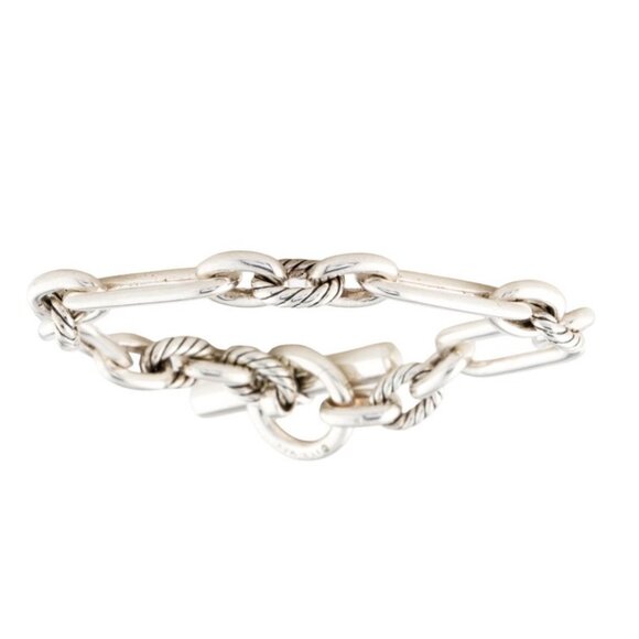 DAVID YURMAN DIAMOND STERLING SILVER 925 LEXINGTON CHAIN BRACELET - Picture 3 of 9